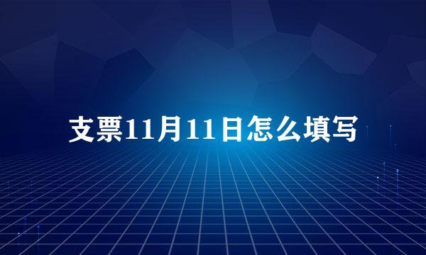 支票11月11日怎么填写