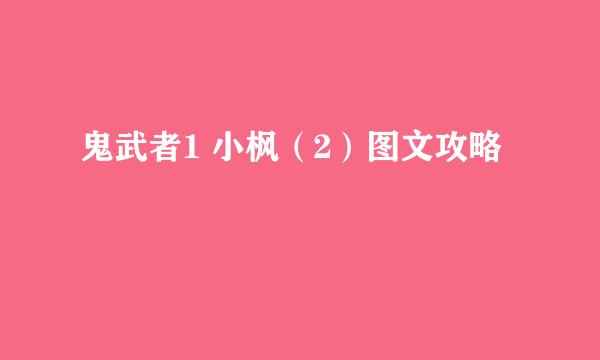 鬼武者1 小枫（2）图文攻略