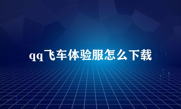 qq飞车体验服怎么下载