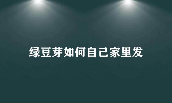 绿豆芽如何自己家里发
