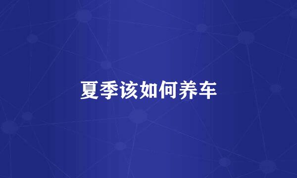 夏季该如何养车