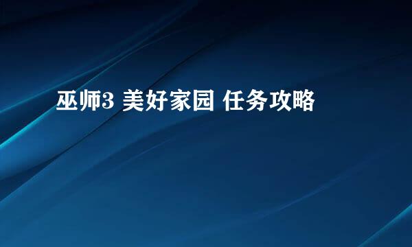 巫师3 美好家园 任务攻略