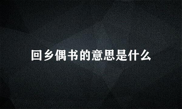 回乡偶书的意思是什么