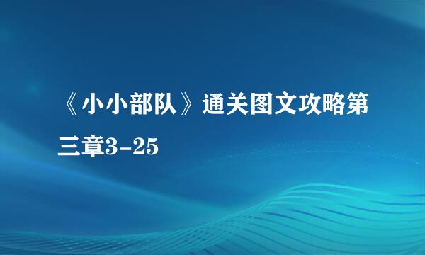 《小小部队》通关图文攻略第三章3-25