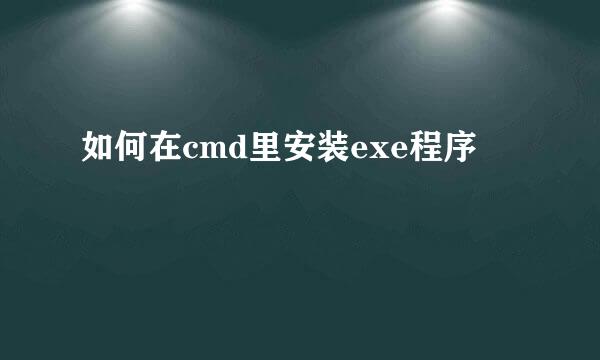 如何在cmd里安装exe程序