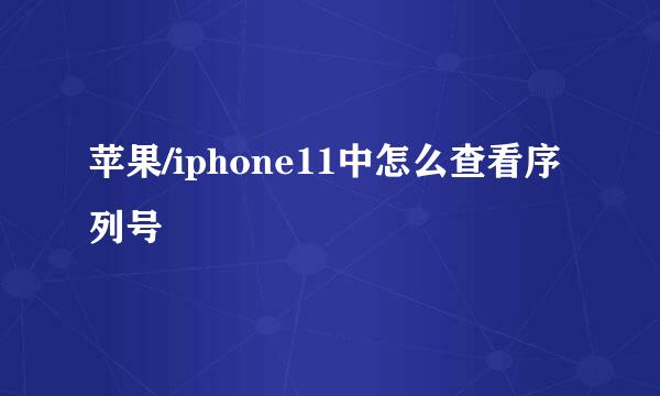 苹果/iphone11中怎么查看序列号