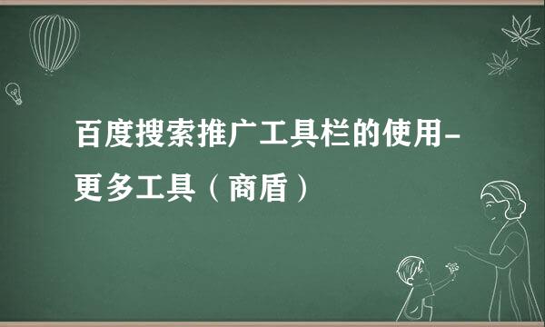 百度搜索推广工具栏的使用-更多工具（商盾）