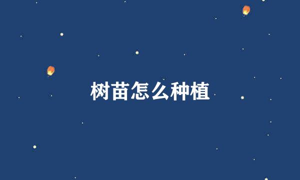 树苗怎么种植