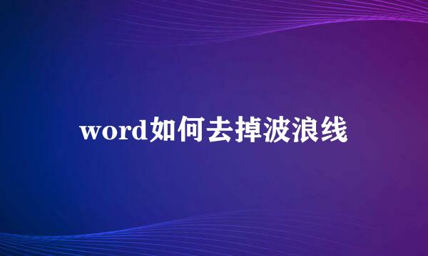 word如何去掉波浪线