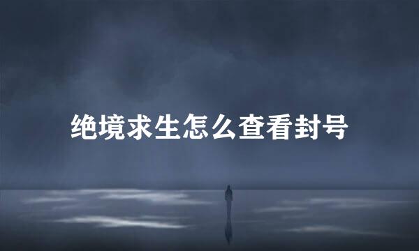 绝境求生怎么查看封号