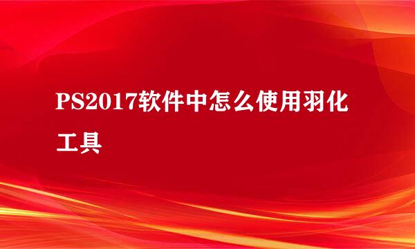 PS2017软件中怎么使用羽化工具