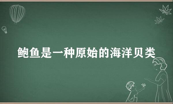 鲍鱼是一种原始的海洋贝类