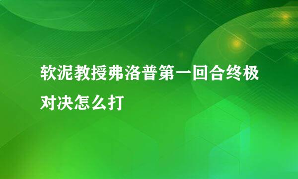 软泥教授弗洛普第一回合终极对决怎么打