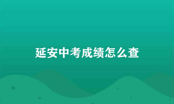 延安中考成绩怎么查