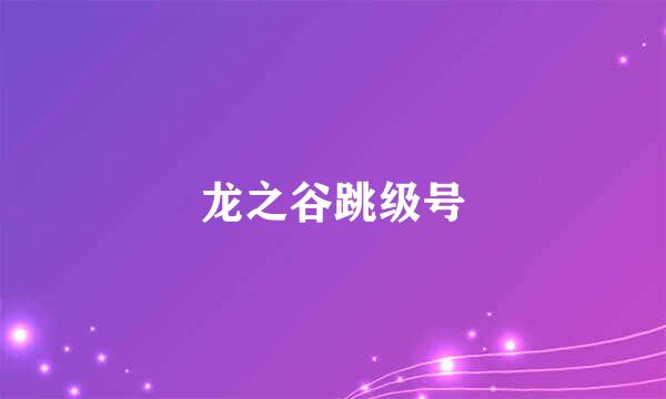 龙之谷跳级号