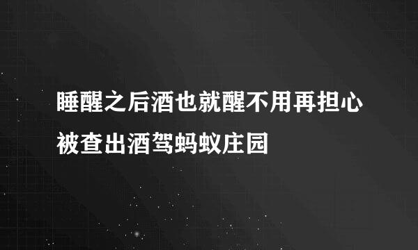 睡醒之后酒也就醒不用再担心被查出酒驾蚂蚁庄园