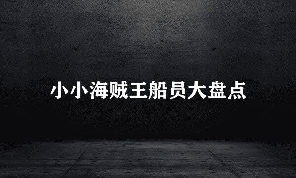 小小海贼王船员大盘点