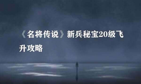 《名将传说》新兵秘宝20级飞升攻略
