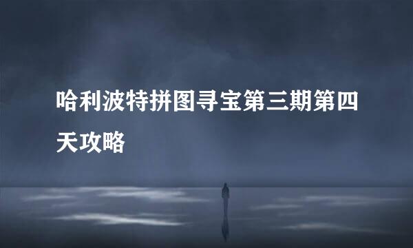 哈利波特拼图寻宝第三期第四天攻略