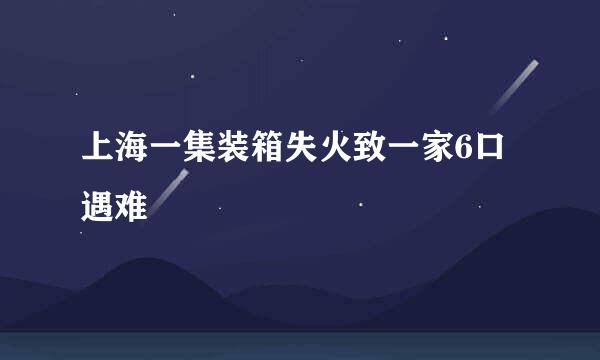 上海一集装箱失火致一家6口遇难