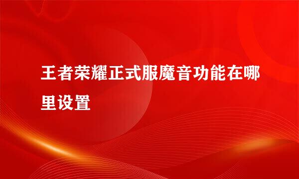 王者荣耀正式服魔音功能在哪里设置