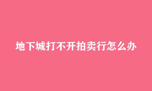 地下城打不开拍卖行怎么办