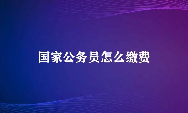 国家公务员怎么缴费