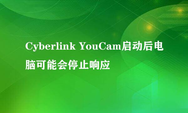 Cyberlink YouCam启动后电脑可能会停止响应