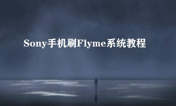 Sony手机刷Flyme系统教程