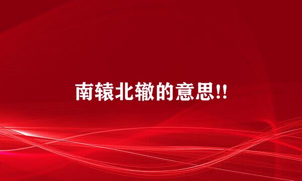 南辕北辙的意思!!