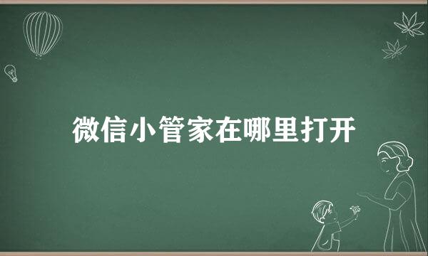 微信小管家在哪里打开