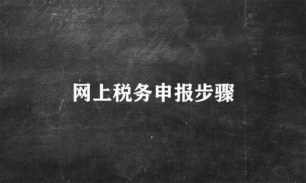 网上税务申报步骤