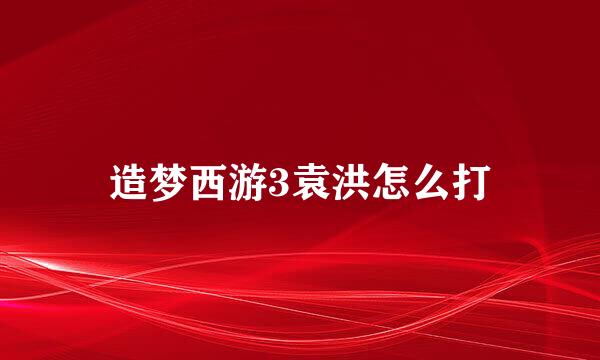 造梦西游3袁洪怎么打