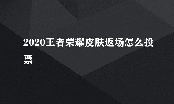 2020王者荣耀皮肤返场怎么投票