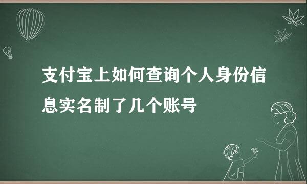 支付宝上如何查询个人身份信息实名制了几个账号
