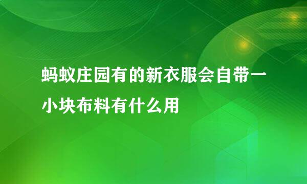 蚂蚁庄园有的新衣服会自带一小块布料有什么用