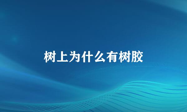 树上为什么有树胶