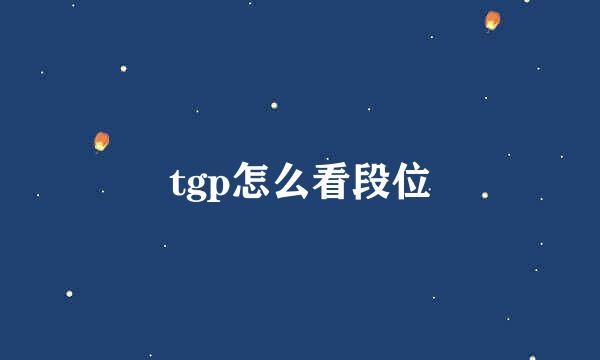 tgp怎么看段位
