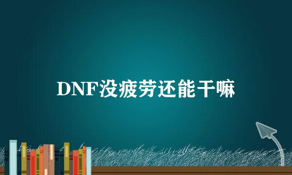 DNF没疲劳还能干嘛
