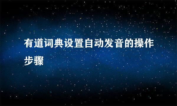 有道词典设置自动发音的操作步骤