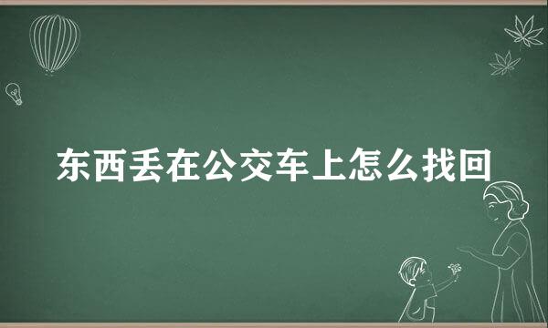 东西丢在公交车上怎么找回