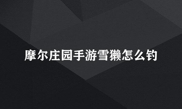 摩尔庄园手游雪獭怎么钓
