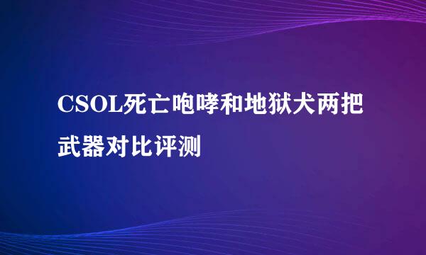 CSOL死亡咆哮和地狱犬两把武器对比评测