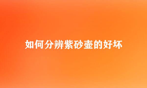 如何分辨紫砂壶的好坏