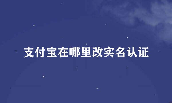 支付宝在哪里改实名认证