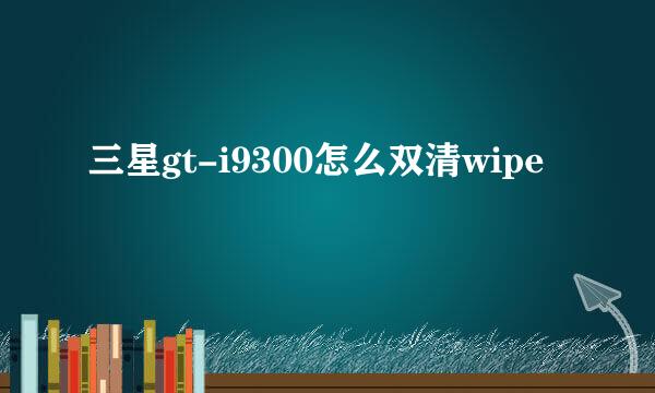 三星gt-i9300怎么双清wipe