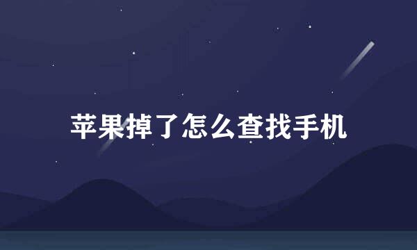 苹果掉了怎么查找手机