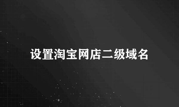 设置淘宝网店二级域名