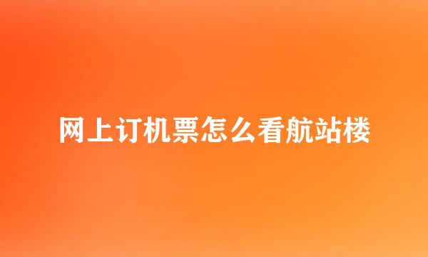网上订机票怎么看航站楼