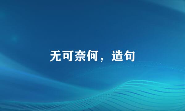 无可奈何，造句